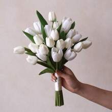 Artificial Tulips Flowers For Bride Wedding Photoshoot Photography Bouquet Decoration, Wedding Registration Holding Flowers Summer Birthday Gifts Beach Back To School School Supplies Room Decor