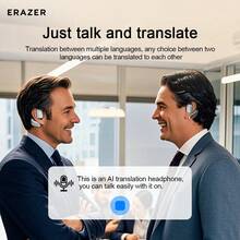 ERAZER Invested By Lenovo QT02 Bluetooth Earphones, Ear Hook, Support Multi-Language Real-Time Bluetooth Translation, Colorful Multifunctional Smart Display, ABS/PC Material, AI Wireless Earphones, Suitable For Office, Travel, Sports, Music, Earhook, Holiday Gift - one-size - View 8