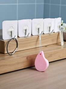 ‌No Drill Heavy Duty Adhesive Hooks - Punch-Free Wall Hanger For Kitchen Bathroom, Multifunctional Storage Organizer & Mother's Day Gift - Transparent PVC Hooks