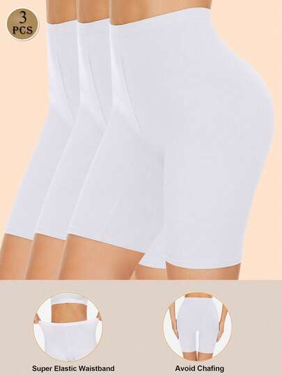 3pcs Women High Waist Comfortable Seamless Solid Color Panties