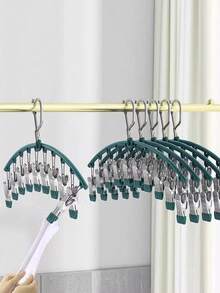 1pc Multifunctional Stainless Steel Clothespins Sock Clips Drying Rack Household Clothes Underwear Socks Organizer - Multicolor - View 5