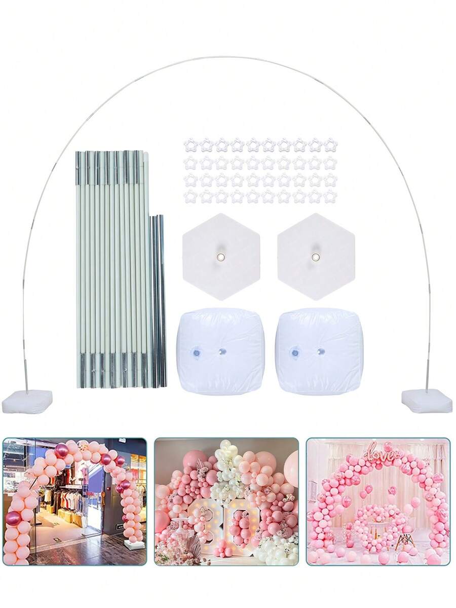 1 Conjunto Suporte Ajustável para Arco de Balões, Kit de Arco de Balões incluindo Base Preenchível com Água, Hastes e Tubos de Aço, Arco de Balões Resistente e Grande, Coluna de Arco de Balões com Dobra Livre, Decoração de Casamento, Suprimentos para Festa de Aniversário, Decoração de Chá de Bebê, Acessório para Festa de Revelação de Gênero, Decorações para Festa de Feriado, Suprimentos para Aniversário, Decoração para Evento e Celebração, Adequado para Múltiplas Ocasiões, Presente Ideal para Organizadores de Eventos e Festas, Suprimentos para Halloween - Multicolorido - Visão 1