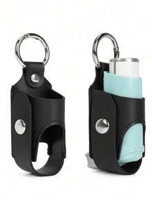 1pc Asthma Inhaler Holder Portable Travel Holder For Adults , Travel Holder L Shaped Inhaler Holder, Protective Travel Portable Mini Case, Lightweight Carrying Case With Carabiner For Adults , Inhaler Not Included (Box Only) Organizer Storage Storage Bag Organization