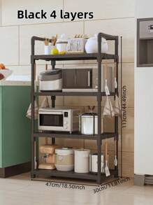 1pc No-Drill Needed Kitchen Organizer, Multi-Layer Spice Rack, Ins-Style Kitchen Storage Rack, Space Saving Storage Solution For Small Spaces