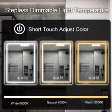 LED Bathroom Mirror Anti-Fog Wall Mirror With Lights Stepless Dimmable, Lighted Bathroom Mirrors For Wall, Rectangle Bathroom Vanity Mirror With Front And Backlight - 50*70cm - View 7