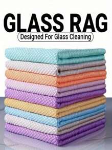 Lot de 5/10 pièces Chiffon de nettoyage réutilisable magique, efficace pour la cuisine, les miroirs, les vitres, la vaisselle, les écrans et les vitres de voiture. Pratique pour un nettoyage à long terme, fournitures et outils de nettoyage essentiels, couleur aléatoire