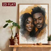 1pc Piece Of Customizable Personalized Photo Canvas Print, Watercolor Effect Modern Wall Art Poster, Fashionable Theme,Personalized Family Photo Album, Is An Ideal Gift For Friends, Family, And Couples. It Can Be Used As Home Decoration And Is Suitable For Living Rooms, Bedrooms, Kitchens, Offices, And Room Wall Decoration,Frameless,Graphic Print