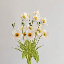 5朵/1束多色人造丝罂粟花，仿真罂粟花束，适用于婚礼、节日派对、室内/室外、花瓶、桌面、办公室装饰、节日和毕业礼物 - 彩色 - 查看 15