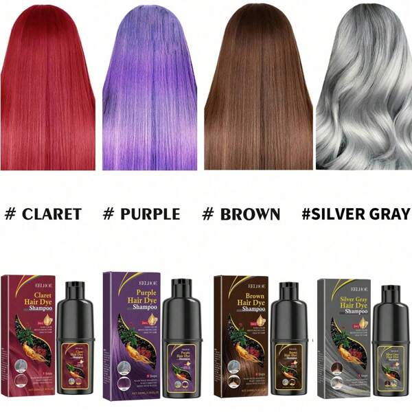 3-In-1 Long-Lasting Hair Dye Shampoo, Hair Dye Suitable For Both Men And Women, Covers Gray Hair, Gentle Non-Irritating Semi-Permanent Hair Dye