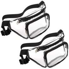 Stadium-Approved Clear Fanny Pack – Adjustable Belt Bag For Concerts & Sports Events | EventGo Series - Black(2 Pack) - View 2