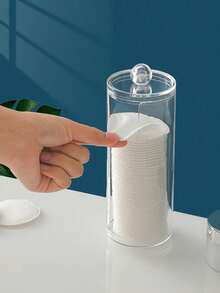 1 件塑料化妆面垫收纳盒，简约透明多功能收纳盒，适合家庭、节日礼物、圣诞礼物、假日海滩、浴室收纳、卧室收纳，大容量