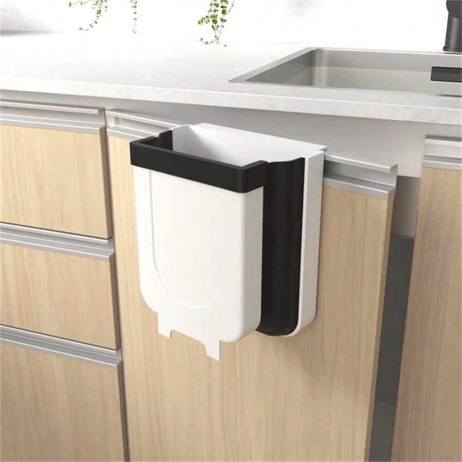Mini Trash Can For Kitchen Garbage Bin , White - White - View 1