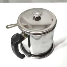 1 pièce Pot à filtre à huile en acier inoxydable 1,8 l, réutilisable