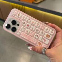 Sanrio Sanrio Cartoon Kurome Hello Kitty Creative Stereo Keyboard Phone Case Anti-Drop Apple Soft Case 13promax Phone Case 15 Protective Case 14 Cute 16 (Single Phone Case)