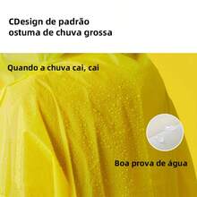 Raincoat With Thick And Long Transparent Reinforced Reusable Gabardine - Màu vàng - Xem 3