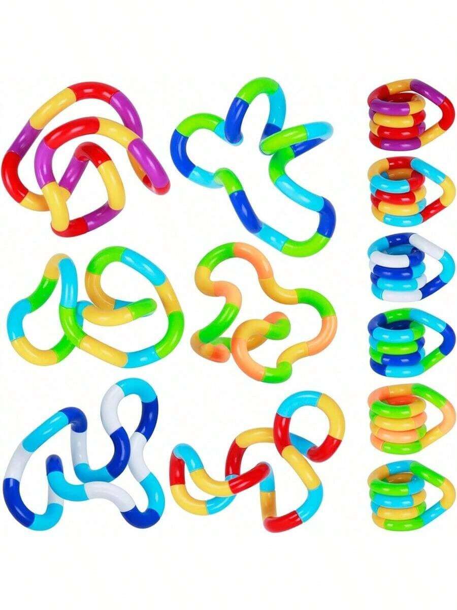 1/3/6/10/15/20件套感官玩具,适合自闭症成人,减压玩具,扭动玩具,颜色可自由搭配 - 彩色 - 查看 1