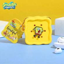SPONGEBOB 1PC/2PCS SpongeBob SquarePants Officially Licensed SpongeBob DIY Silicone Bag Waterproof Wearproof Coin Purse Headphone Bag Cute Cartoon Carry-On Bag Birthday Gift For Friends Family