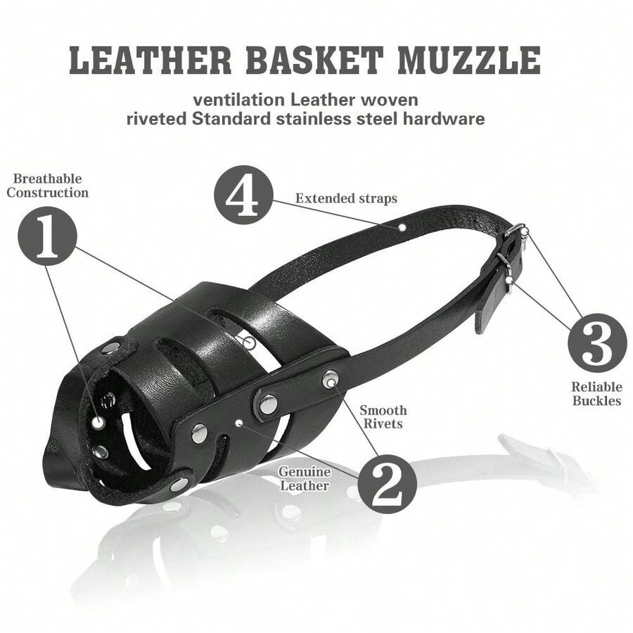 Local Warehouse-Pets Muzzle For Small Medium Large Dogs 2 Colors 2 Sizes Vivicreate Dog Muzzle, Muzzles Anti Biting Barking Chewing,Breathable - Black - View 1
