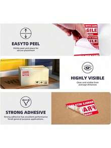 10 Rolls Fragile Stickers For Shipping 3 X 2 Inch 5000 Labels For Moving Boxes Handle With Care Sticker For Packing Small Business, Permanent Adhesive Fragile Labels (10 Roll, 500 Labels/Roll) - 10 Rolls - 5000 PCS - View 3