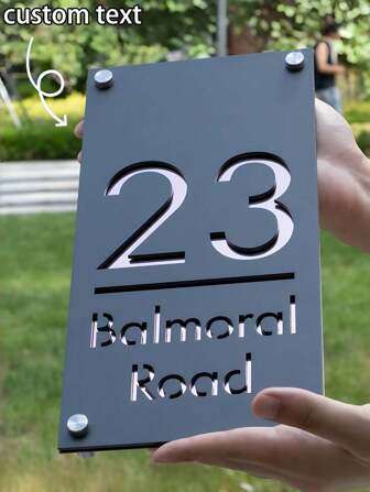 1pc Custom House Number, Modern 3D Engraved Double Layer Acrylic Customizable House Number Plate, Outdoor Street Address Sign, Durable Material, Elegant Design, Surface Mounted, Reusable, Multi-Purpose, Personalized,Christmas Gift Supplies