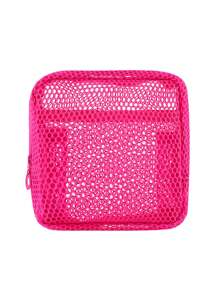 1/3 Pcs Dopamine Color Tofu Bag Large Capacity Portable Mesh Makeup Pouch Lipstick Organizer Net Cosmetic Bag Sanitary Pad Pouch