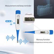 2pcs Digital Oral Thermometer For Adults, Used To Measure Fever - Blue and White - View 7