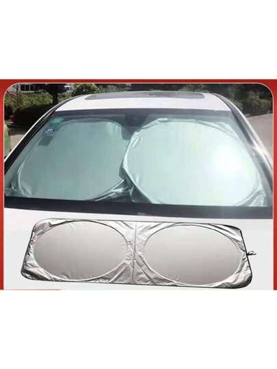 Protetor solar dupla-face tecido dobrável Corta Sol Para Carros Parabrisa Painel  deixar na porta luva REF (M-26)