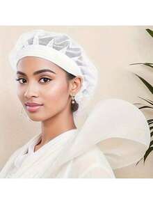 1pc Unisex Chef Hat With Solid Color Mesh Top, Elastic Drawstring Adjustable Buckle Hair Net, For Food Service Industry - Multicolor - View 17