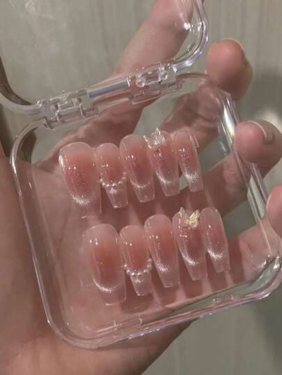 10 piezas de mariposa de fotosensibilidad hecha a mano Rubor de mariposa Uñas postizas para mujeres Regalo Uso diario Ajuste supremo y natural Uñas reutilizables Suministros para uñas