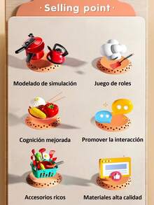 71 Piezas Juguetes De Cocina Portátil Para Niños Utensilios Cocina Comida Color Rojo, Cocina De Juguete Fantastic Toys Rojo Con Luz Sonido y Horno, Bbq Hamburguesas Sartenes Utensilios Comida De Juguete - Rojo - Ver 8