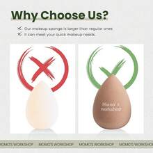 Momo'S Workshop Makeup Sponges Set,Foundation Blender Sponge, Soft Powder Puff Applicator, Face Brush Women, Travel Essential Cosmetics Tools,2pcs - Brown - View 7