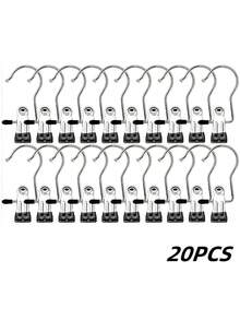 20/10/5/1 Pieces Of Stainless Steel Clothes Clip, Stainless Steel Clothes Hanger Hooks, Simple Stainless Steel Hook Clip,30/40/42 Pieces Of Stainless Steel Clips,Laundry Pegs With Hooks,(Coat) Hanger,Interior ,Portable Hanging Clothes Clip, Wardrobe Storage Racks, Clothes Hangers Easter Decorations, Mother's Day Clothing Spring Decorations, Holiday Decorations,Hanger Dress Pants Shoes Jeans Boots Skirt - Multicolor - View 30