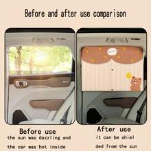 窗帘，汽车遮阳帘，伸缩磁吸，车窗窗帘，防晒，隔热，防晒，车内婴儿，侧窗罩 - 彩色 - 查看 10