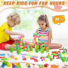 30pcs Water Pipe Building Block Puzzle Toy For Kids , Random Color Assembly Toy, STEM Children's Creative Pipe Building Block Set, Wheel Sensory Toy, Suitable For Boys And Girls Over 3 Years Old - Multicolor - View 8