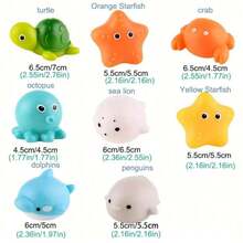 4 件漂浮发光动物沐浴玩具套装、幼儿闪光彩色 LED 美人鱼浴缸玩具、婴儿洗澡时间漂浮橡胶淋浴礼物、带孔夜光海洋动物沐浴感官玩具、鲸鱼漂浮玩具适合婴儿、幼儿和 1-3 岁儿童浴缸玩具（颜色和款式随机）