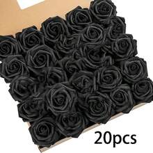 5/10/15/20/25/30 piezas Rosas falsas reales con tallos, para ramos de boda DIY, decoración del centro de regalo nupcial, decoración de mesa de fiesta, decoración del hogar, decoración de oficina, decoración de cafetería, regalo del Día de San Valentín, regalo de cumpleaños, regalo del Día de la Madre, empaque de bolsa OPP (caja no incluida), incluye dos hojas - Multicolor - Ver 14