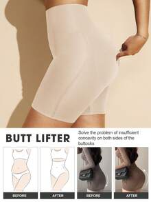 1 Piece For Women's Waist, Belly, And Buttocks Lifting, Micro-Shaping, Markless Padding Buttocks, Fake Buttocks, Women's Body Shapewear Bottom - Apricot - View 7