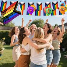 Pride Decorations Rainbow Gay Pride LGBTQ Flag Progress Pride Trans Bunting Banner Balloons 3x5ft Progress Gay Pride Banner For LGBT Party Parades Carnivals Festival Decorations Outdoor Indoor - 1 - View 4