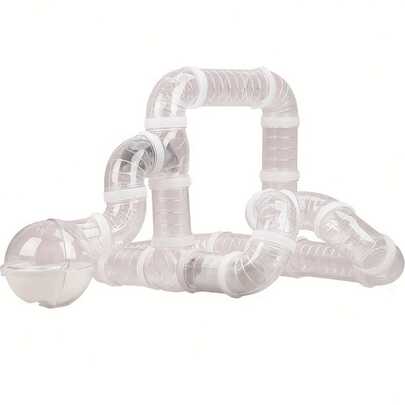 Gör-det-själv-kopplingsbara hamsterburrör - Flexibel transparent tunnel för små husdjur, modulärt träningsrör för hamsterhabitatdesign