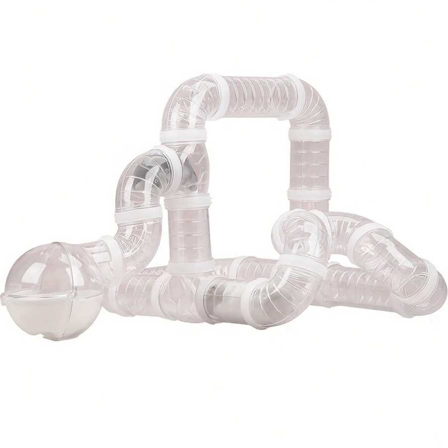 DIY Connectable Hamster Cage Pipes - Flexible Transparent Tunnel For Small Pets, Modular Exercise Tube For Hamster Habitat Design - Multicolor - View 1