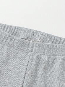 Balabala 女童打底裤儿童裤子2025夏季卡普里舞蹈休闲裤 - 灰色調 - 查看 4