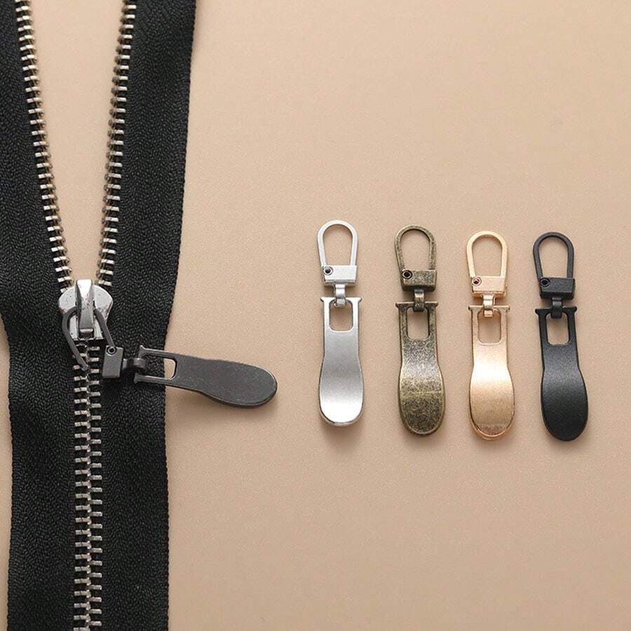 Set de 5 piezas de Kit de reparación de cremalleras - Tirones, deslizadores y cabezas de cremallera universales, cremalleras de repuesto para bolsas, ropa, jeans, mochilas, herramientas de costura versátiles para reparación de cremalleras DIY