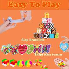 63 piezas Caja de regalos para fiesta infantil, juguetes a granel para caja de tesoros, relleno de bolsas de regalo para recompensa en el aula, juguetes antiestrés a granel, rellenos de calcetines navideños, regalos de cumpleaños para niños y niñas, surtido de juguetes pequeños (surtido parcialmente aleatorio) - juguetes de fiesta - Ver 11