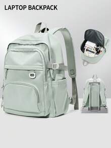 24L 学校女孩男孩背包美观轻便旅行背包大号笔记本电脑背包适合 14-15.6 英寸笔记本电脑简约可爱背包适合女孩男孩防水大学高中书包女孩背包尼龙防水适合大学旅行露营适合学生送给女孩的礼物女孩礼物多种颜色可选 - 彩色 - 查看 18