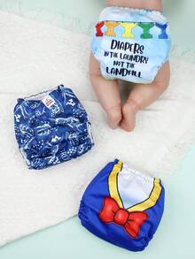 3 片口袋布尿布 - Mama Koala 2.0 均码可调节可洗可重复使用布尿布，适合新生儿和幼儿 - 彩色 - 查看 12