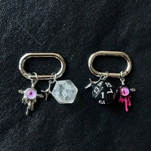 Devil's Eye Keychain Dice Retro Mobile Phone Chain Bag Pendant Couple Girlfriend Pendant