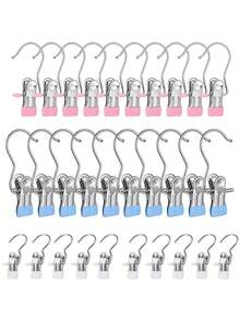 20/10/5/1 Pieces Of Stainless Steel Clothes Clip, Stainless Steel Clothes Hanger Hooks, Simple Stainless Steel Hook Clip,30/40/42 Pieces Of Stainless Steel Clips,Laundry Pegs With Hooks,(Coat) Hanger,Interior ,Portable Hanging Clothes Clip, Wardrobe Storage Racks, Clothes Hangers Easter Decorations, Mother's Day Clothing Spring Decorations, Holiday Decorations,Hanger Dress Pants Shoes Jeans Boots Skirt - Multicolor - View 44