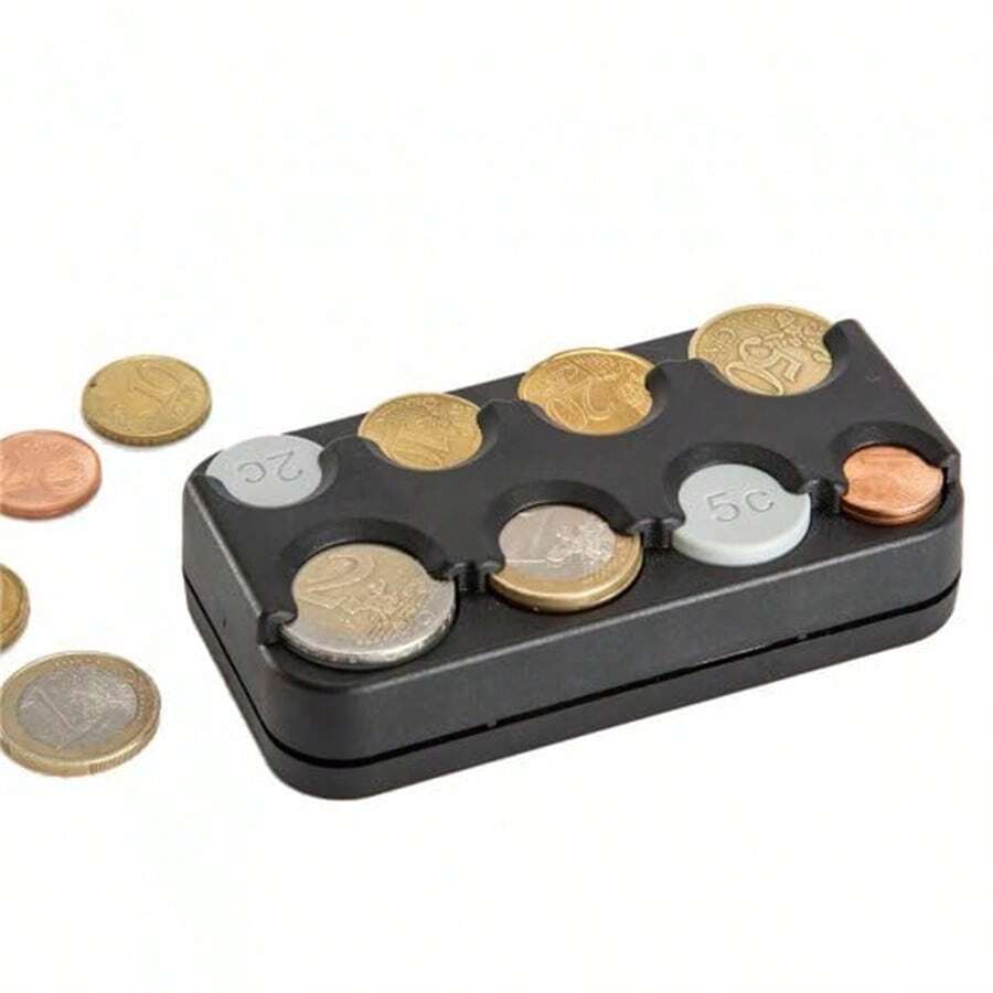 Auslaufsichere Münz-Sammelbox für mehrere Währungen - Robuste Plastikaufbewahrung für USD/Euro Münzen, Reise- und Heimgebrauch - kompakter Geldhalter für Sammler, Kassierer, Kinder (Verschüttungsresistentes Design)