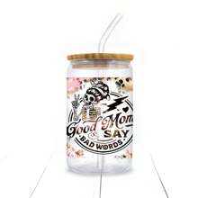 4 buc/set autocolant de transfer UV DTF cu craniu, floare, pentru pahare de sticlă de 16 oz, autocolante de transfer pentru înveliș DIY pentru pahar de sticlă de 16 oz, sticlă, autocolant adeziv cu afirmație pozitivă - de înaltă calitate