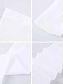 1 Pair Women 80D Velvet Solid Color Thigh High Stockings - White - View 4